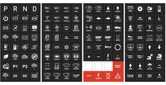 RACEGRADE KEYPAD LABEL SHEETS