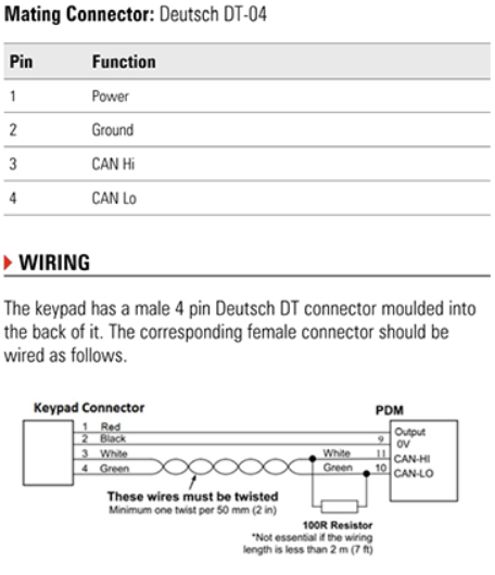 RaceGrade 8 Position CAN Keypad