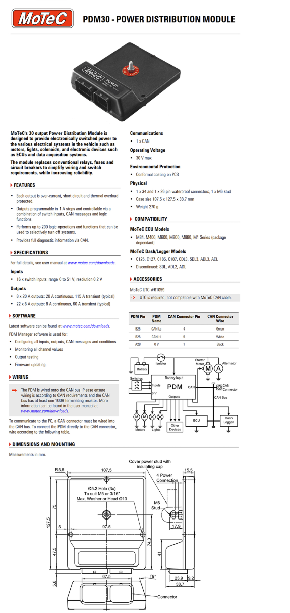 MOTEC PDM 30