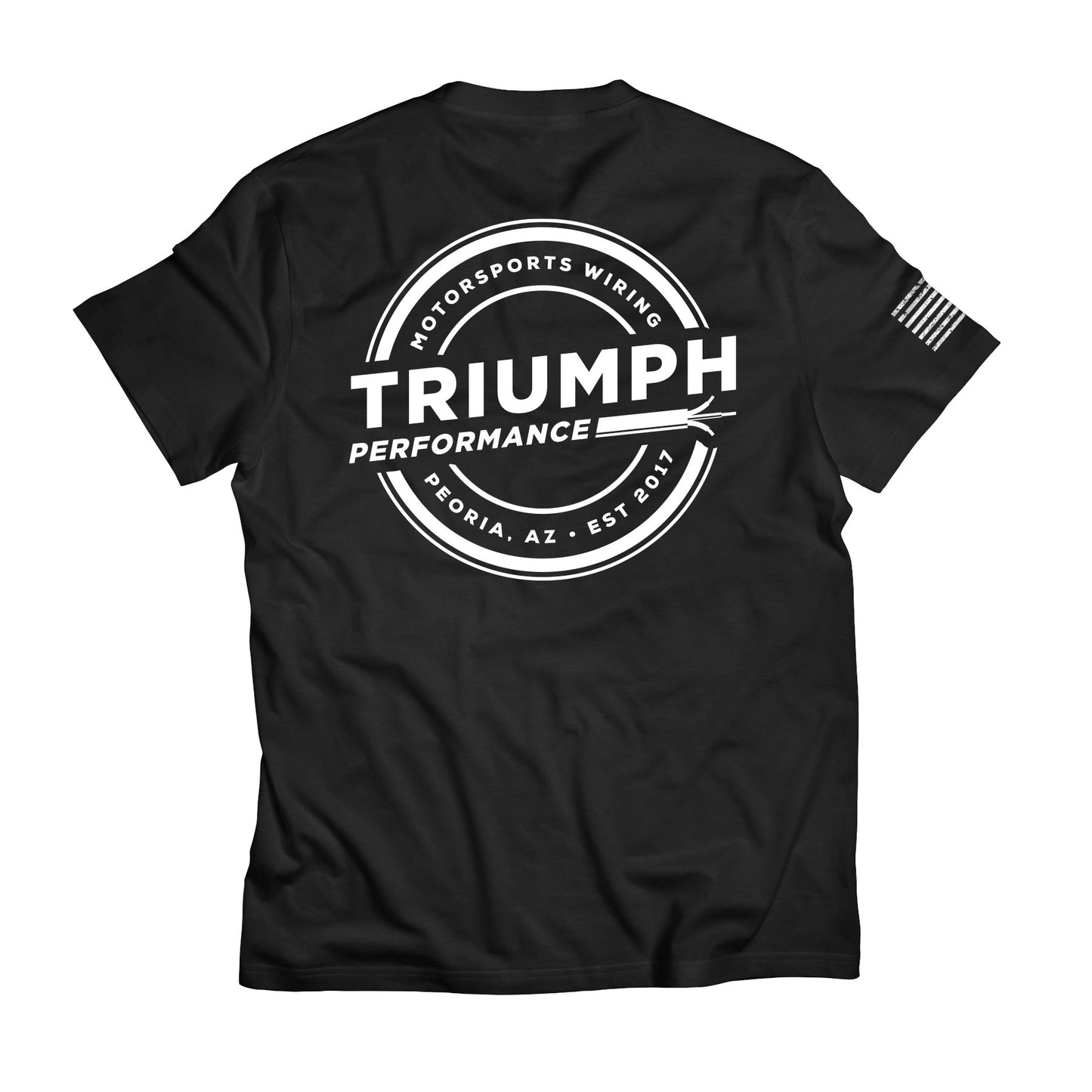 TRIUMPH PERFORMANCE BLACK CORPORATE TEE