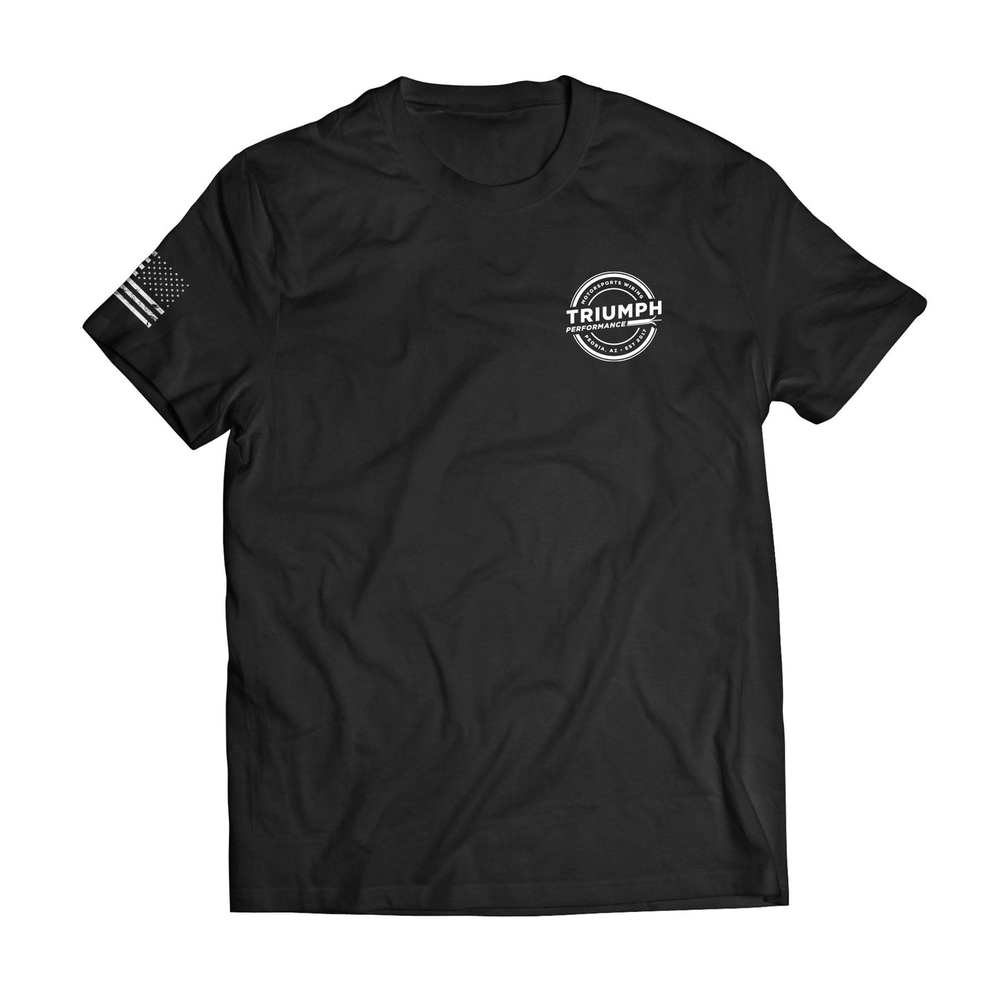 TRIUMPH PERFORMANCE BLACK CORPORATE TEE