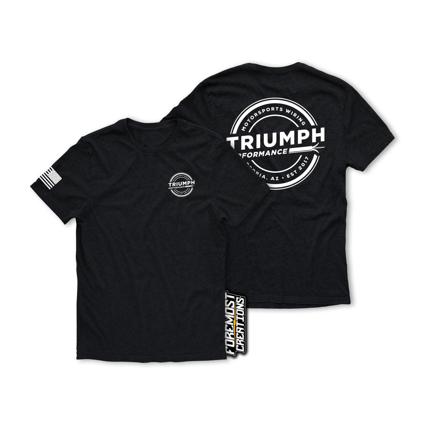 TRIUMPH PERFORMANCE BLACK CORPORATE TEE